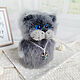 Grey cat Haze. interior toy. Gift, Stuffed Toys, Chaikovsky,  Фото №1