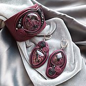 Украшения handmade. Livemaster - original item Jewelry sets: Earrings, bracelet with eudialyte. Handmade.
