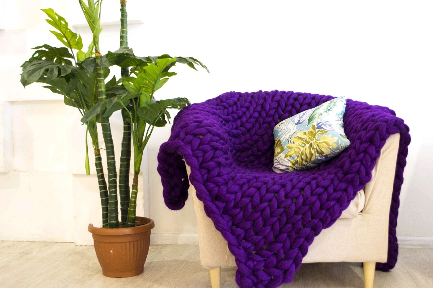 Толстая пряжа из 100% шерсти мериноса для вязания пледов руками в ...