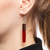 Украшения handmade. Livemaster - original item Straight red earrings. Handmade.