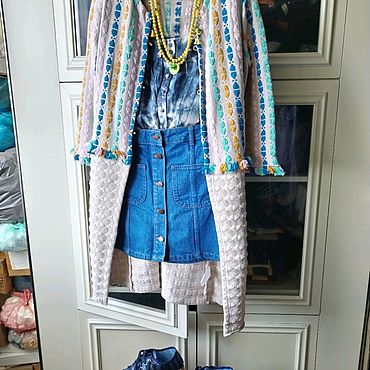 Винтаж ручной работы. Ярмарка Мастеров - ручная работа Винтаж: Юбка.Denim-коллекция!44,44+,46 Джинсовая азбука! UK!. Handmade.