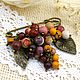 Brooch-pin with jasper mukait, natural stones. Brooches. Beaded jewelry. Online shopping on My Livemaster.  Фото №2