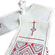 Order Towel on the icon hand embroidery on linen white red. EmbroideryINNAI. Livemaster. . Towels2 Фото №3