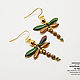 Earrings from beads 'Dragonflies mix', Earrings, Moscow,  Фото №1