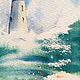 Order Greeting card in watercolor sea lighthouse storm waves man Moscow. Olga Ermakova art. Livemaster. . Interior elements Фото №3