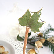 Украшения handmade. Livemaster - original item Wooden Ivy hairpin made of Beech with a real ECO leaf. Handmade.