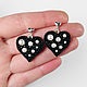 Order Embroidered white pea Heart earrings, fashion earrings. Zveva. Livemaster. . Earrings Фото №3