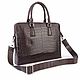 Men's briefcase bag made of crocodile leather, in dark brown color. Men\'s bag. SHOES&BAGS. Online shopping on My Livemaster.  Фото №2