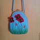 Bag of felt 'Poppies 2'. Classic Bag. Nadia I (Magic wool). Online shopping on My Livemaster.  Фото №2