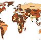 Карта мира из дерева Огромная карта мира, Карты мира, Гусь Хрустальный,  Фото №1
