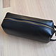 Cosmetic case made of genuine leather black. Travel bags. crecca. My Livemaster. Фото №6