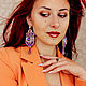 Sevara Earrings. soutache. Purple pink orange. Earrings. LADY-LIZA jewelry shop. My Livemaster. Фото №5
