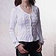 Blanca blusa con baskoj 'capricho de Mujer'. Sweater Jackets. asumerkina (asumerkina). Ярмарка Мастеров.  Фото №4