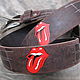 ROLLING STONES leather strap. Straps. ZERGY. Online shopping on My Livemaster.  Фото №2