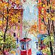 Осенний трамвай, холст, 30х60, Картины, Рязань,  Фото №1
