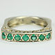 0.89tcw Colombian Emerald & Geometric Square Gold Band 14k, Rings, West Palm Beach,  Фото №1