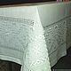 White table cloth silk embroidery, Tablecloth white on white Sharmel, Tablecloths, Kolomyya,  Фото №1