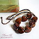 Necklace with ceramic beads in brown tones. Necklace. Red Rose. Online shopping on My Livemaster.  Фото №2