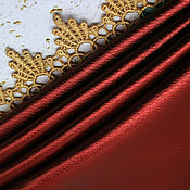 Материалы для творчества handmade. Livemaster - original item Leather 20/16 cm Red mother of pearl eco leather. Handmade.