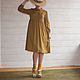 Dress with a dark mustard-colored collar cotton. Dresses. ivavavilonskaya. My Livemaster. Фото №6