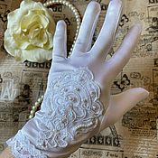 Гламурные шелковые трикотажные перчатки