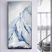 Картины и панно handmade. Livemaster - original item Abstract Oil Painting Mountains Large painting in gray tones. Handmade.