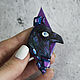 Brooch ' Black raven magic purple crystal raven'. Brooches. greenfox-23. Online shopping on My Livemaster.  Фото №2
