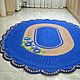 Large oval carpet knitted with applique HOLIDAY. Carpets. knitted handmade rugs (kovrik-makrame). Online shopping on My Livemaster.  Фото №2