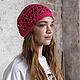 Openwork hat ' Crimson dreams'. Caps. Yuliana Gavrosh Ypapi. Интернет-магазин Ярмарка Мастеров.  Фото №2