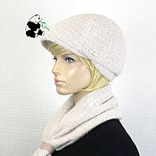 Аксессуары handmade. Livemaster - original item kit. Youth women`s cap plus scarf. No. №2. Handmade.