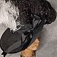 Black straw hat with feathers 'Lady', Hats1, St. Petersburg,  Фото №1