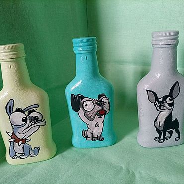 Посуда ручной работы. Ярмарка Мастеров - ручная работа Расписаная бутылка. Handmade.