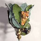 Для дома и интерьера ручной работы. Ярмарка Мастеров - ручная работа Cheetah-lámpara de pared. Handmade.