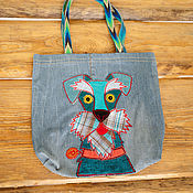 Сумки и аксессуары handmade. Livemaster - original item Bag - shopper  " Turquoise Irish Terrier" for children. Handmade.