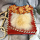 A small red leather bag with fox fur, Classic Bag, Chelyabinsk,  Фото №1