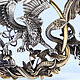 Кулон : Грифон со змеёй на плюще бронза желтая и белая. Кулон. Руслан. Ярмарка Мастеров.  Фото №4
