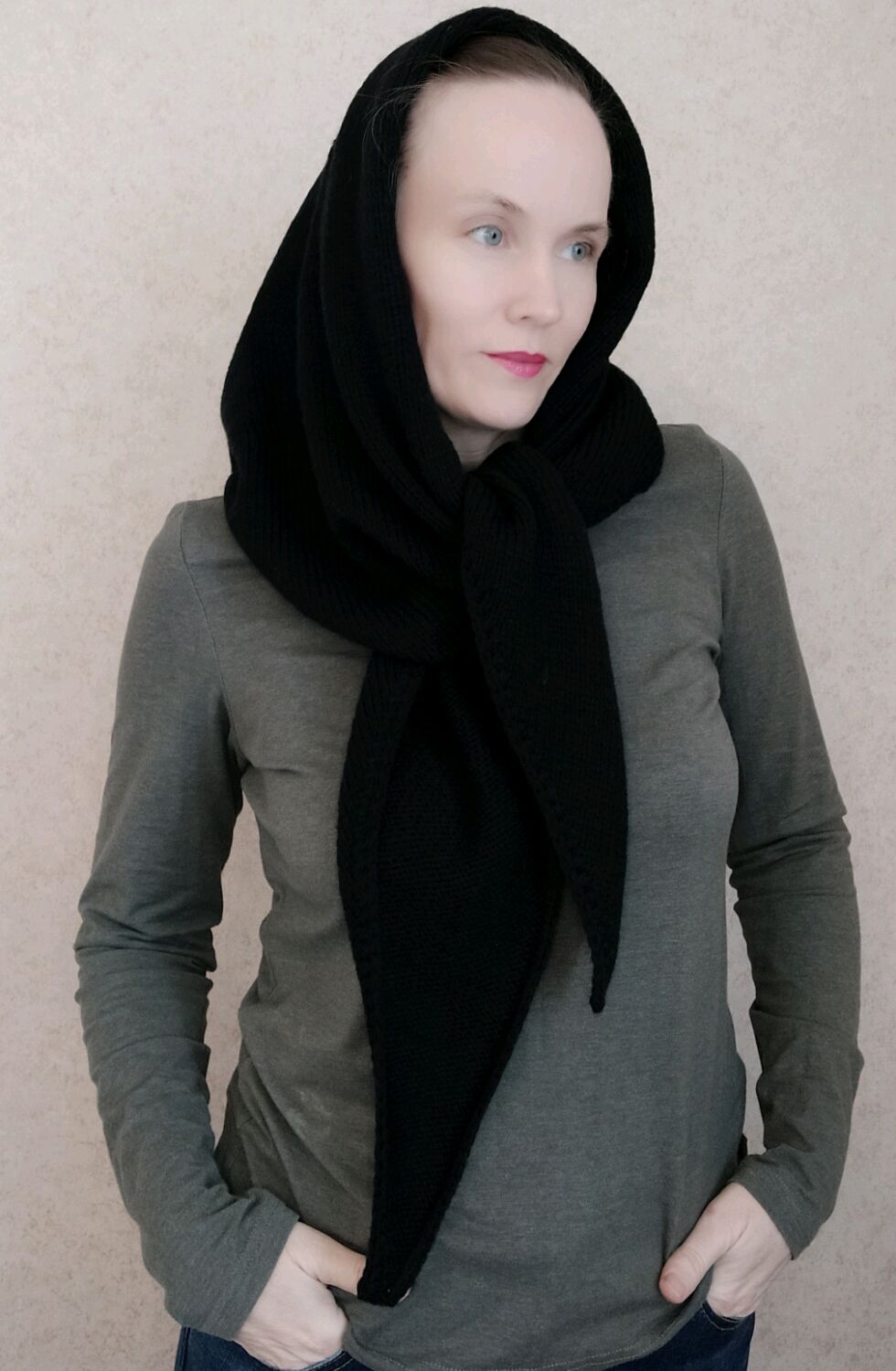 Косынка-бактус черная в интернет-магазине Ярмарка Мастеров по цене 900 ...