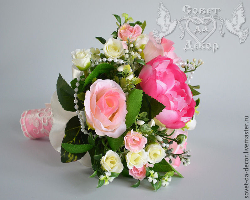 Букет невесты с пионом – заказать на Ярмарке Мастеров – 8O7ATRU ...