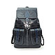 Mujeres mochila de cuero azul jeans Mod R12p-661, Backpacks, St. Petersburg,  Фото №1