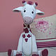 Stuffed Toy Giraffe Large Knitted White with Pink. Amigurumi dolls and toys. Вязаные игрушки - Ольга (knitlandiya). My Livemaster. Фото №5