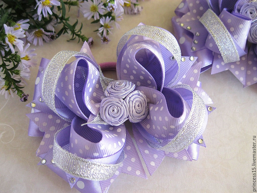 Бантики для волос Сиреневый в интернет-магазине на Ярмарке Мастеров ...