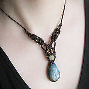 Украшения handmade. Livemaster - original item Necklace made of natural stones labrador labradorite blue brown. Handmade.