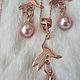 Golden Swallows with pink pearls, Jewelry Sets, Warsaw,  Фото №1