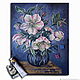 A bouquet of flowers in a blue vase, hellebore, canvas on hardboard, oil, 43h34sm. Pictures. Netta Plans. Online shopping on My Livemaster.  Фото №2