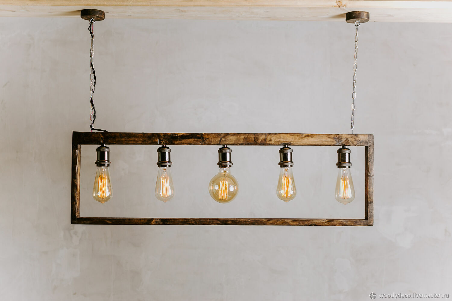 Люстра подвесная из дерева в стиле лофт в интернет-магазине Ярмарка ...