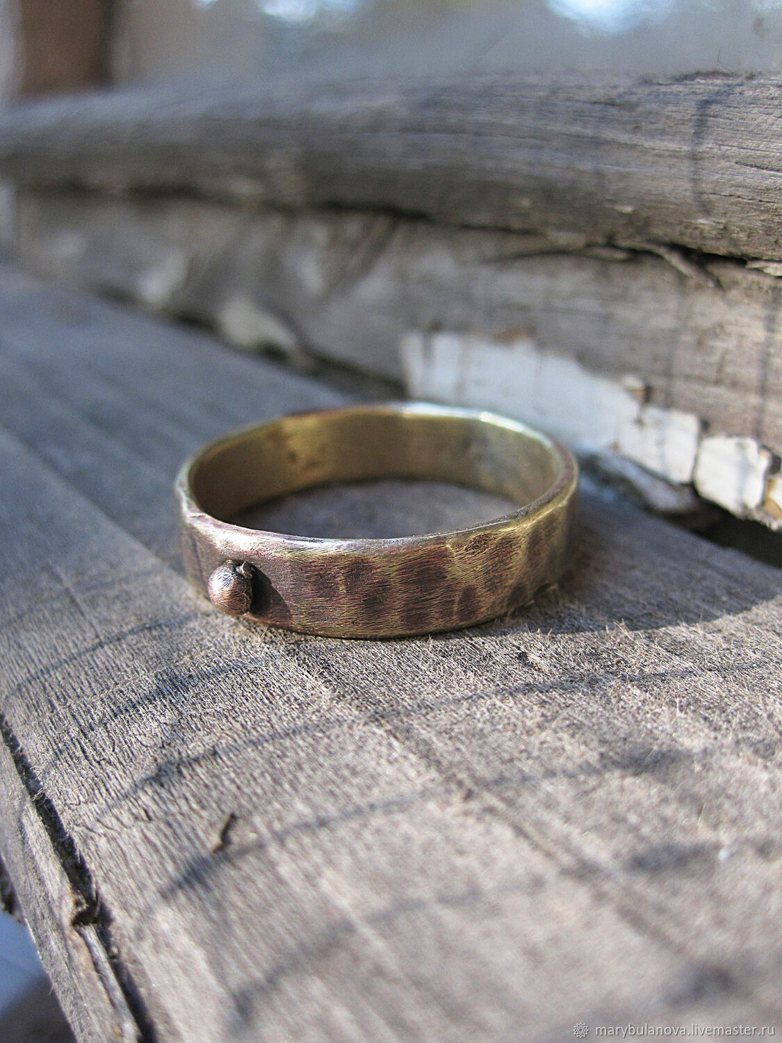 Кольцо из латуни с текстурой и шариком Латунные украшения – купить на ...