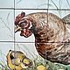 Kitchen Apron Tiles and Tiles: Hen with chickens. Tile. ArtFlera (artflera). My Livemaster. Фото №4