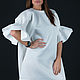 White, spring neoprene dress - DR0230NE, Dresses, Sofia,  Фото №1