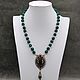 Emerald Necklace with chalcedony agate pendant, Necklace, Moscow,  Фото №1