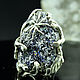 925 Sterling Silver Ring with Untreated Flint and Spider IV0104. Rings. Sunny Silver. My Livemaster. Фото №5